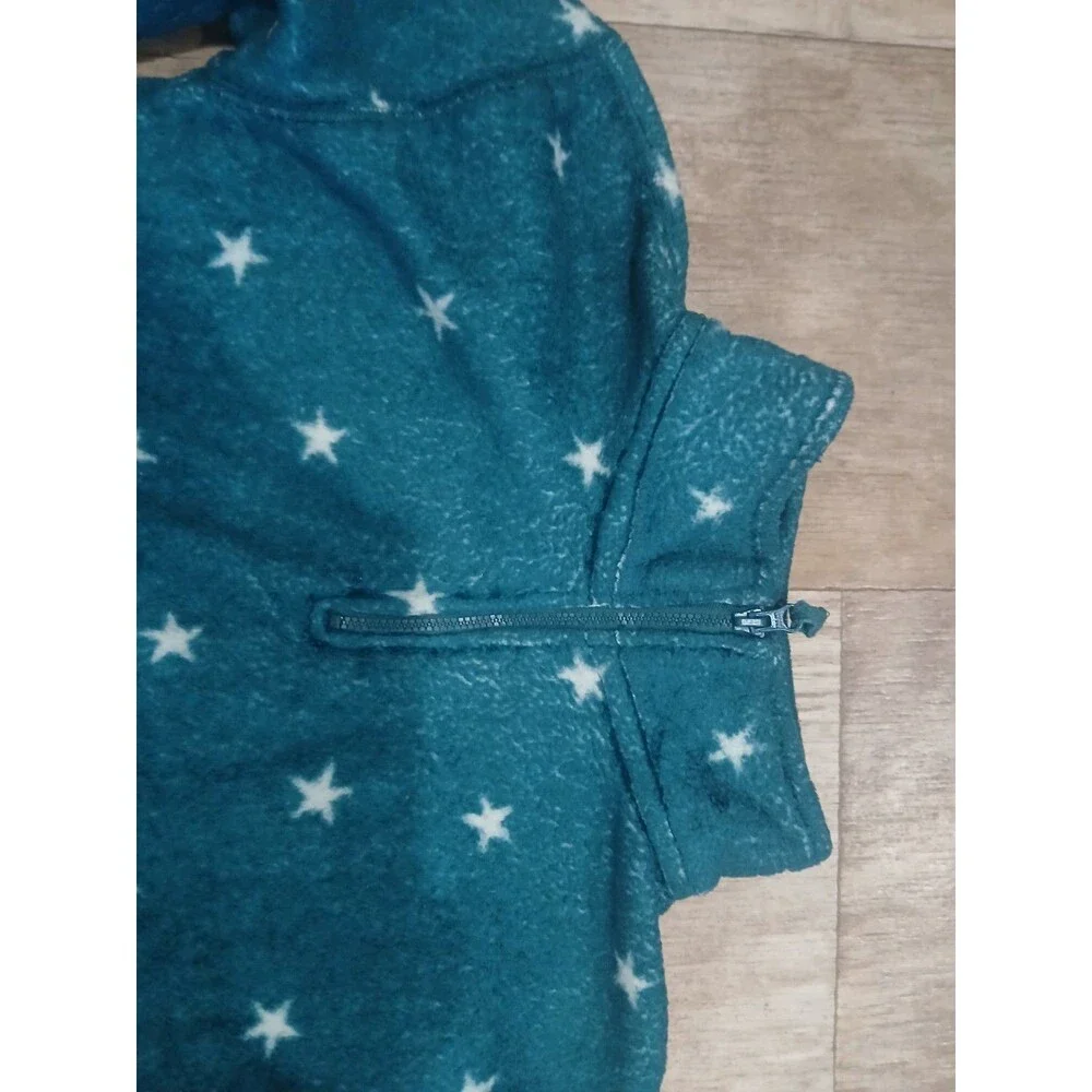 Girl’s Jumping Beans  Fleece Jacket Teal White Stars 1/4 Zip - Size 12